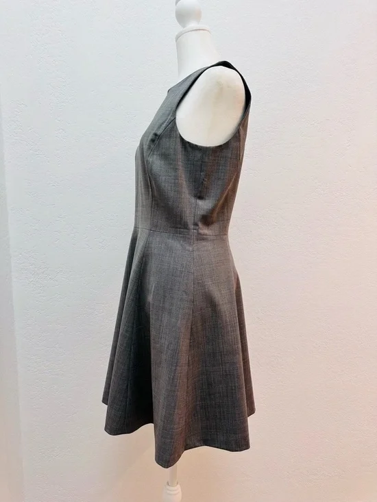 Theory Sleek Sleeveless Gray Fit-and-Flare Dress - Picture 2 of 7